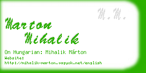 marton mihalik business card
